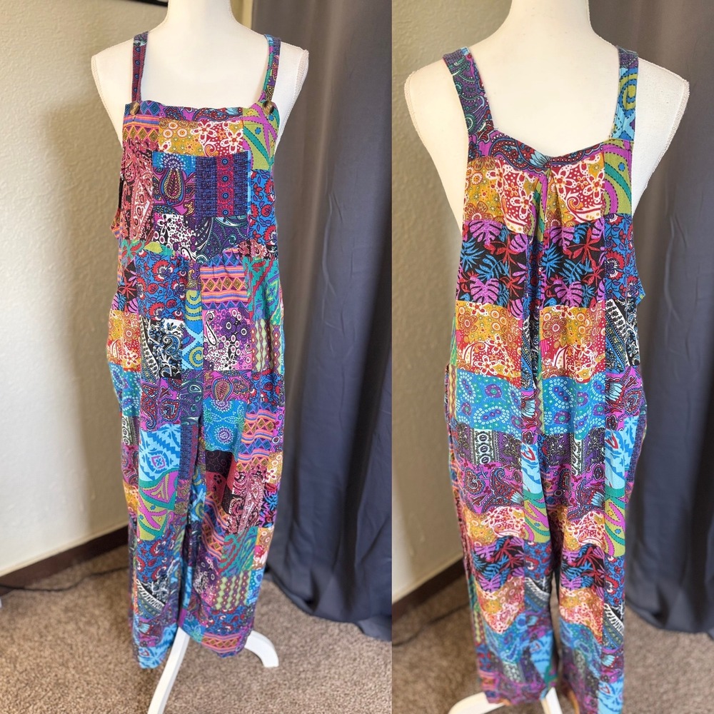Himosyber Women's Patchwork Dual Pocket Jumpsuit XL